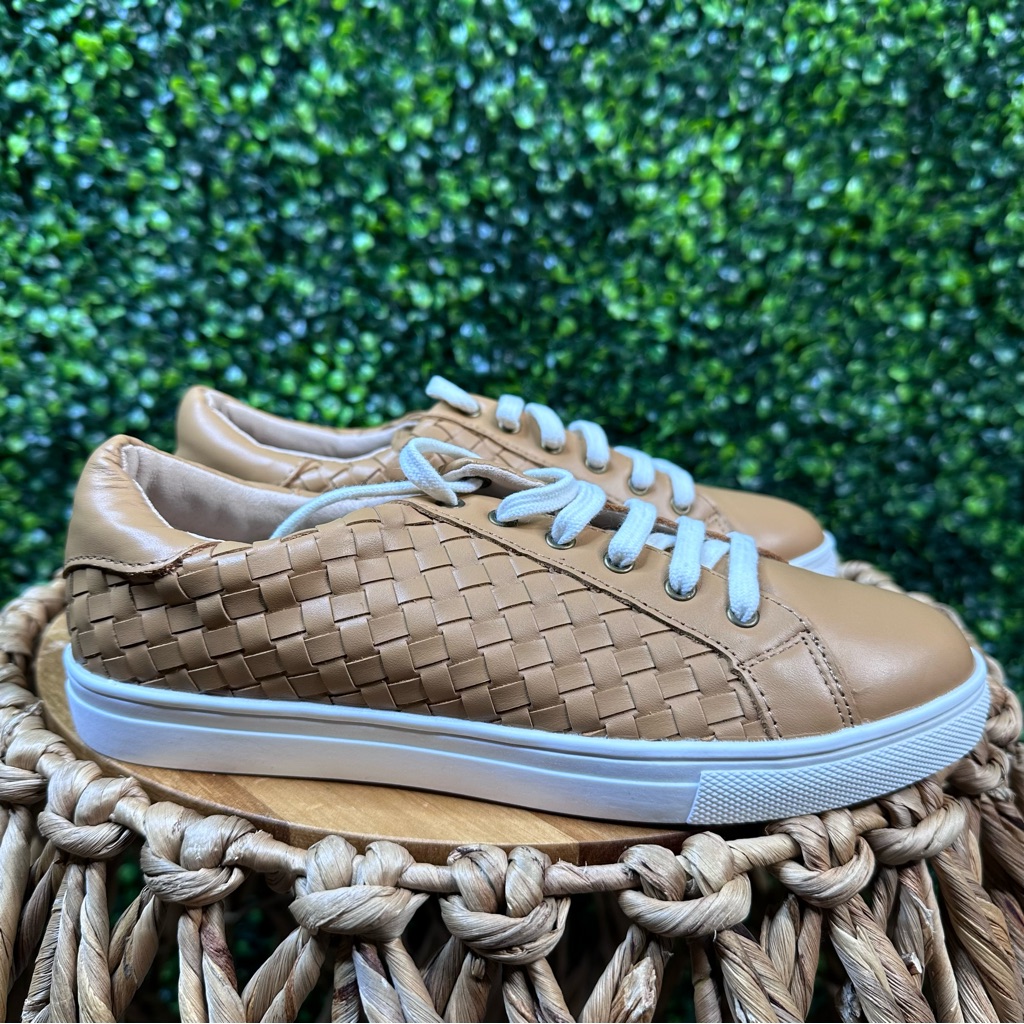 New In Box Leather Woven Sneaker| Color Rust | Women — image 8 of 8